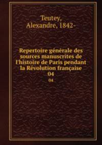 Repertoire generale des sources manuscrites de l