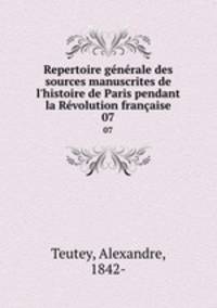 Repertoire generale des sources manuscrites de l