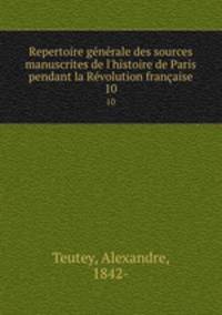Repertoire generale des sources manuscrites de l