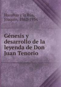Genesis y desarrollo de la leyenda de Don Juan Tenorio