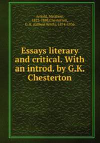 Essays literary and critical. With an introd. by G.K. Chesterton