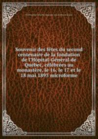 Souvenir des fetes du second centenaire de la fondation de l