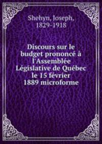 Discours sur le budget prononce a l