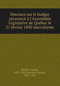 Discours sur le budget prononce a l