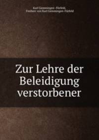 Zur Lehre der Beleidigung verstorbener