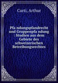 Pfa?ndungspfandrecht und Gruppenpfa?ndung : Studien aus dem Gebiete des schweizerischen Betreibungsrechtes