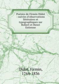 Poe?sies de Firmin Didot : suivies d
