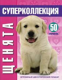 Puppies. Щенята. 50 супернаклеек. Огромный двусторонний плакат