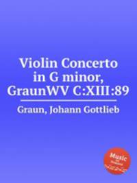 Violin Concerto in G minor, GraunWV C:XIII:89