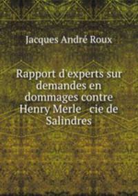 Rapport d`experts sur demandes en dommages contre Henry Merle & cie de Salindres