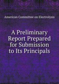 A Preliminary Report Prepared for Submission to Its Principals