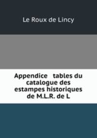 Appendice & tables du catalogue des estampes historiques de M.L.R. de L.
