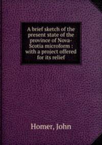 A brief sketch of the present state of the province of Nova-Scotia microform : with a project offered for its relief