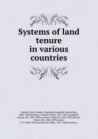 Systems of land tenure in various countries
