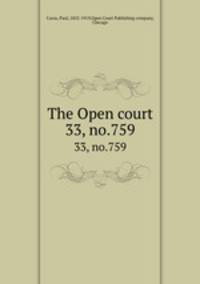 The Open court. 33, no.759