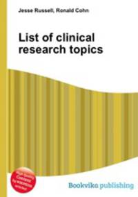 List of clinical research topics