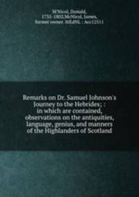 Remarks on Dr. Samuel Johnson