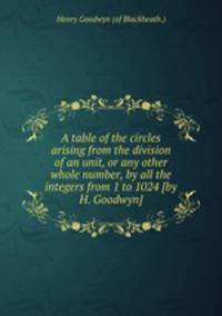 A table of the circles arising from the division of an unit, or any other whole number, by all the integers from 1 to 1024 [by H. Goodwyn].