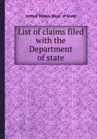 List of claims filed with the Department of state