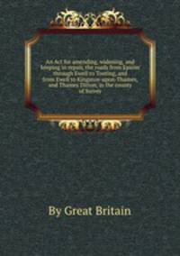 An Act for amending, widening, and keeping in repair, the roads from Epsom through Ewell to Tooting, and from Ewell to Kingston-upon-Thames, and Thames Ditton, in the county of Surrey
