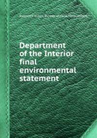 Department of the Interior final environmental statement