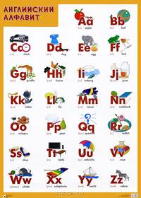 Английский алфавит. Плакат для детей 3-7 лет