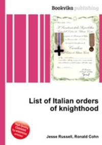 List of Italian orders of knighthood