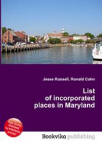 List of incorporated places in Maryland