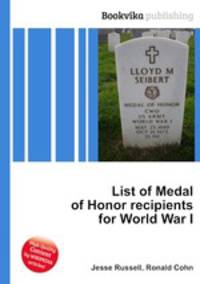 List of Medal of Honor recipients for World War I
