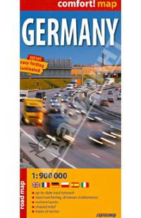 Germany. Германия. Ламинированная карта 1:900000