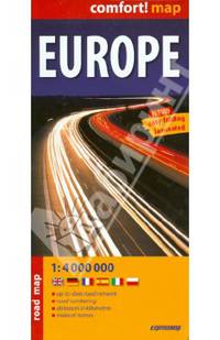 Europe. Европа. Ламинированная карта 1:4 000 000