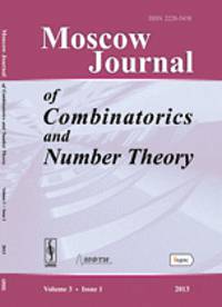 Moscow Journal оf Combinatorics and Number Theory, Volume 3