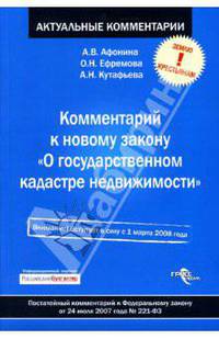 Комментарий к новому закону «О государственном кадастре недвижимости». Постатейный комментарий к ФЗ 221 от 24 июля 2007г. (вступает в силу с 01.03.08гг)