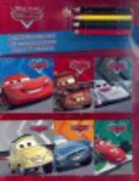 Раскраски с наклейками "Раскраски в кармашках. Тачки" (6 штук, набор цветных карандашей)