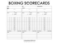 Boxing Scorecards: For Scoring Professional Boxing Bouts