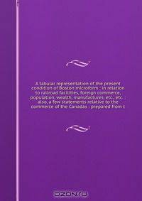 A tabular representation of the present condition of Boston microform : in relation to railroad facilities, foreign commerce, population, wealth, manufactures, etc., etc. : also, a few statements relative to the commerce of the Canadas : prepared from t