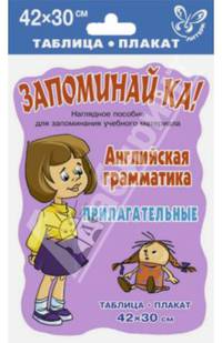 Английская грамматика. Прилагательные. Таблица-плакат. Наглядное пособие для запоминания учебного материала