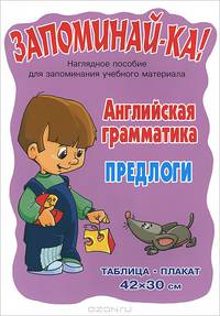 Английская грамматика. 5-9 классы. Предлоги. Таблица-плакат