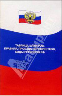 Таблица штрафов, правила проезда перекрестков, коды регионов РФ