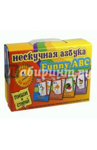 Нескучная азбука. 4 комплекта. Набор карточек для обучения основам русского и английского языков. В каждом комплекте по маркеру