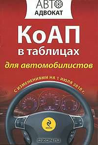 КоАП в таблицах для автомобилистов