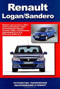 Renault Logan-Sandero c 2005-2008 года выпуска. Руководство по ремонту, эксплуатации и техническому обслуживанию