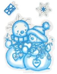 Два снеговика. Новогодние наклейки на окна