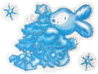 Зайка. Новогодние наклейки на окна