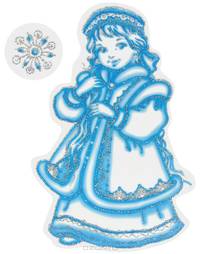 Снегурочка. Новогодние наклейки на окна