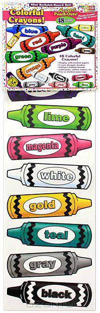 Accent Punch-Outs: Colorful Crayons (набор из 6 плакатов)