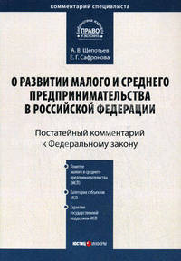 Комментарий к Федеральному закону от 24 июля 2007 г. №209-ФЗ "О развитии малого и среднего предпринимательства в Российской Федерации": постатейный; по состоянию на 5.05.2008 г.