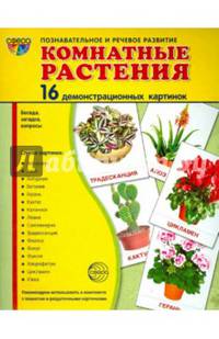 Демонстративные картинки. СУПЕР Комнатные растения.16 демонстрационных картинок с текстом (173х220мм). Сост. Лебедева А.С.
