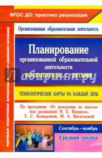 Планирование организованной образовательной деятельности воспитателя с детьми средней группы. ФГОС