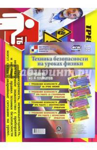 Комплект из 4 плакатов. Техника безопасности на уроках физики. ФГОС